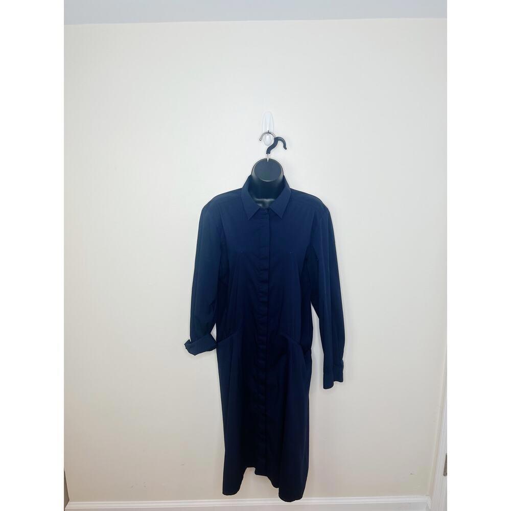 COS Navy Long-Sleeve Midi Shirt Dress - Picture 8 of 9